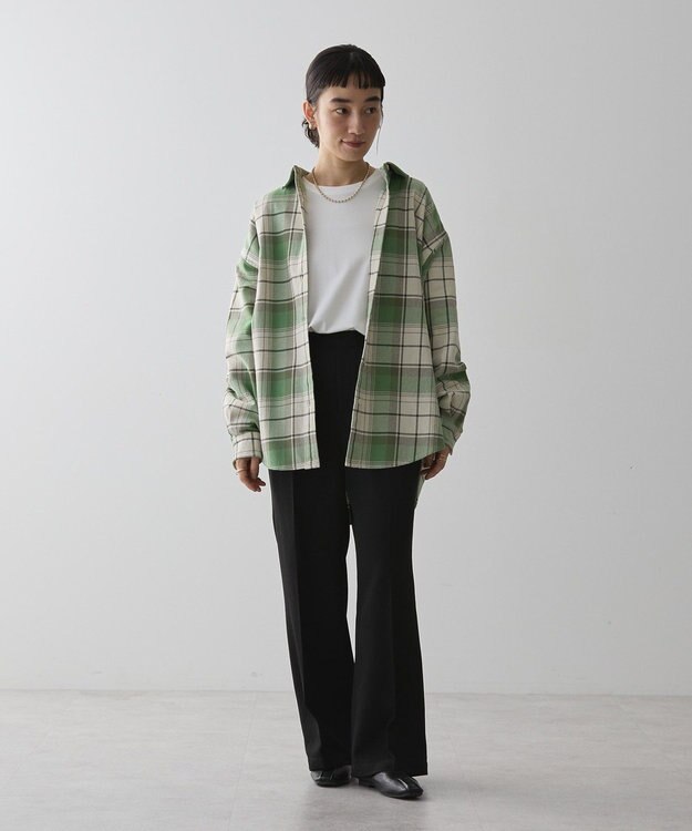 AMERICAN HOLIC スラブチェックＢＩＧシャツ Green