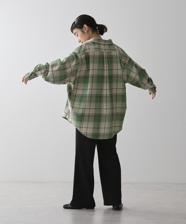 AMERICAN HOLIC スラブチェックＢＩＧシャツ Green