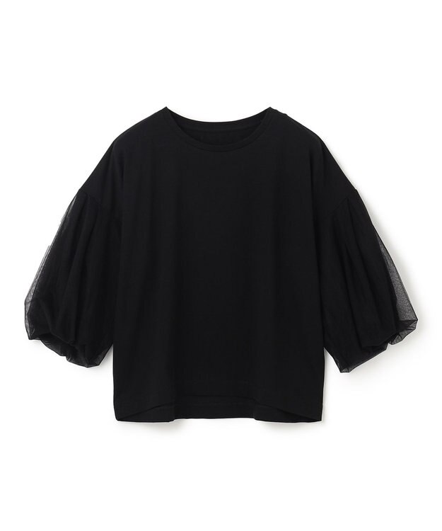 UNFILO チュール レイヤード Tシャツ ブラック