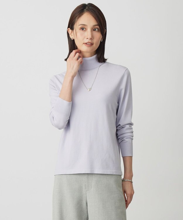 J.PRESS LADIES L 【人気のため新色追加】PRINCE タートルネック ニット ラベンダー系