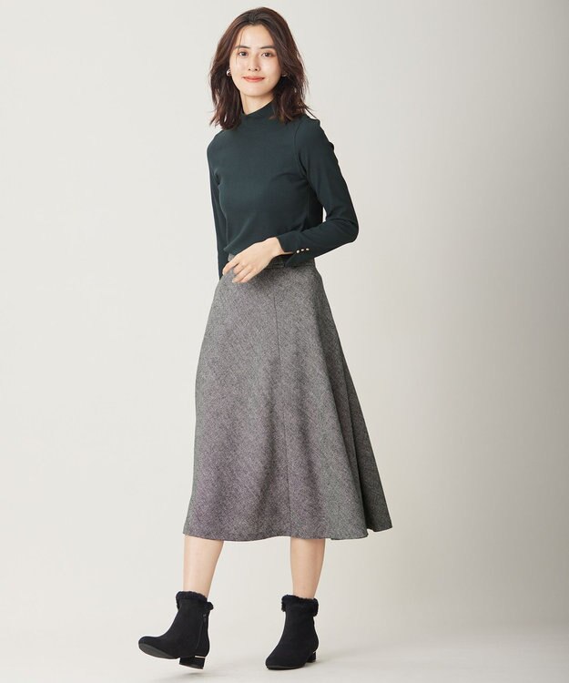 ANY SIS 【洗える】リブタートル カットソー ダークグリーン