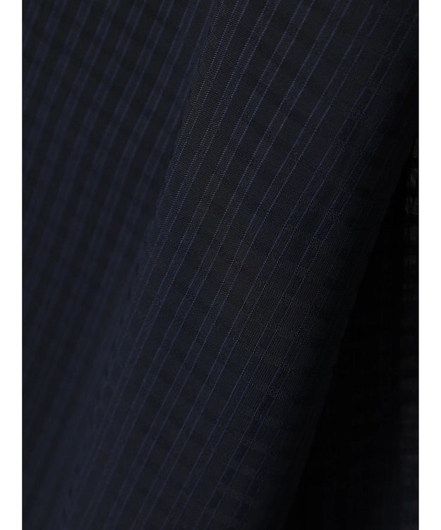 Green Parks シアーチェック袖ドロストシャツチュニック Dark Navy