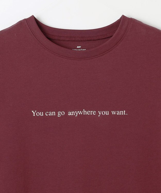 ANY L オーガビッツロゴテールＴシャツ バーガンディ