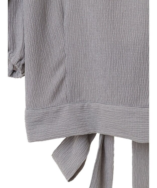 earth music&ecology ＳＥＴ２点バックリボンブラウス＋フレアスカート Gray