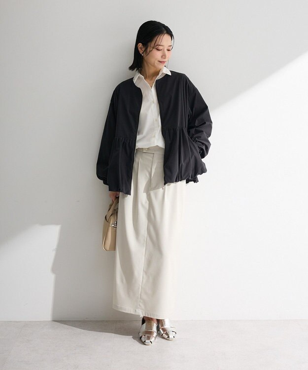 Green Parks イージーケアタック入りスカート Black