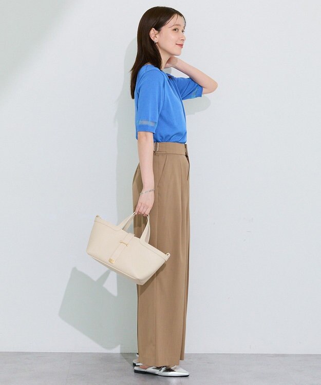 Green Parks 袖シアーニットプルオーバー Blue