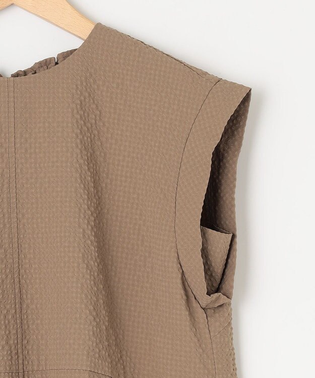 組曲 S 【洗える】サッカーブロード ワンピース ベージュ系