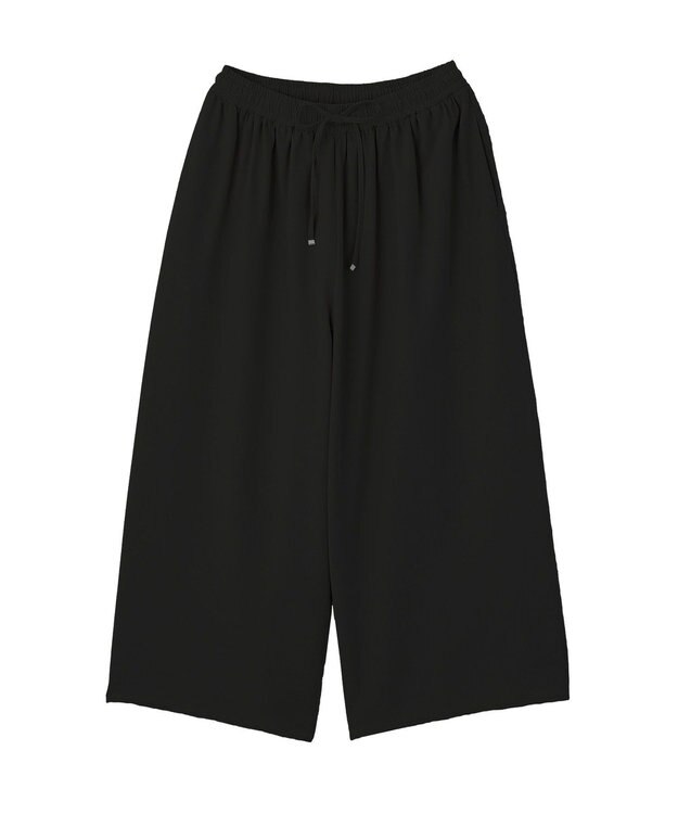 Green Parks イージーケアワイドガウチョパンツ Black