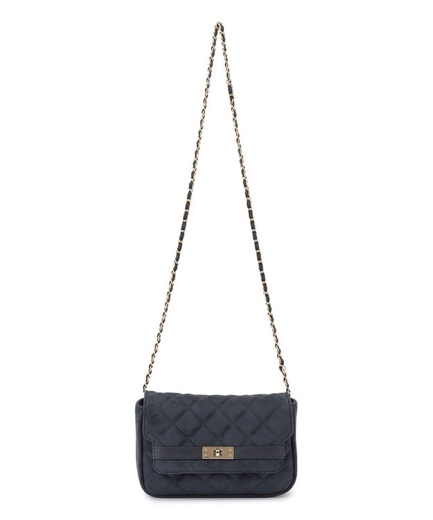 23区 スエード キルティング ショルダーバッグ ダルブルー系