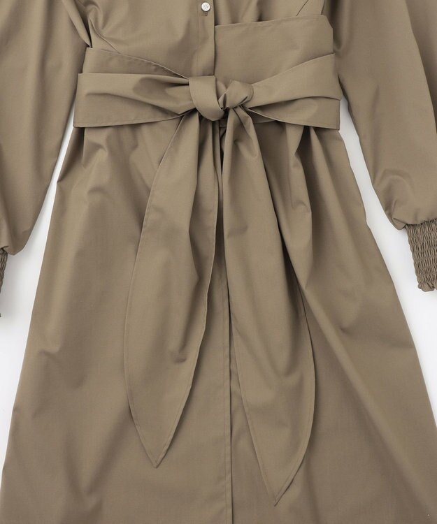 #Newans 【ANSWER for 産前産後ママ】リボン取り外し可能！シャツカラーワンピース カーキ系