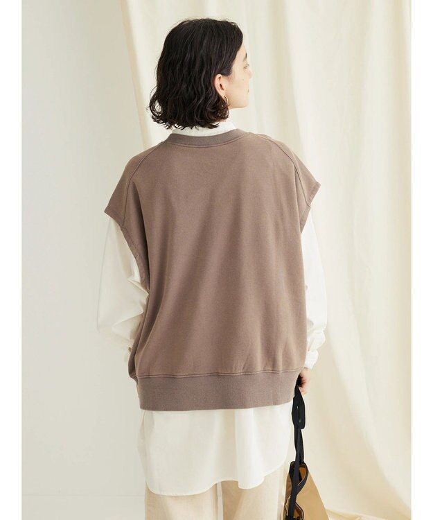CRAFT STANDARD BOUTIQUE ミニ裏毛　パウダー加工　２ｗａｙクラックＰＴベスト Brown
