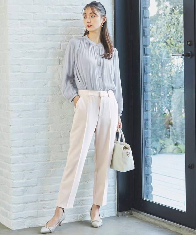 ANY SIS 【洗える】カッセンジャカード ブラウス ライトブルー