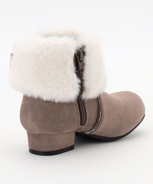 ANY KIDS リボンフェイクファーブーツ ブラウン