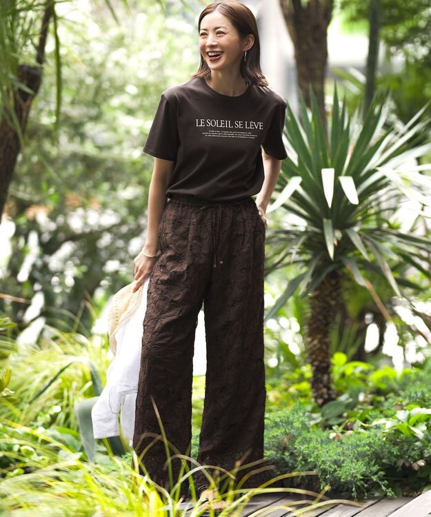 23区 S LE SOLEIL SE LEVE ロゴ Tシャツ ダークブラウン系