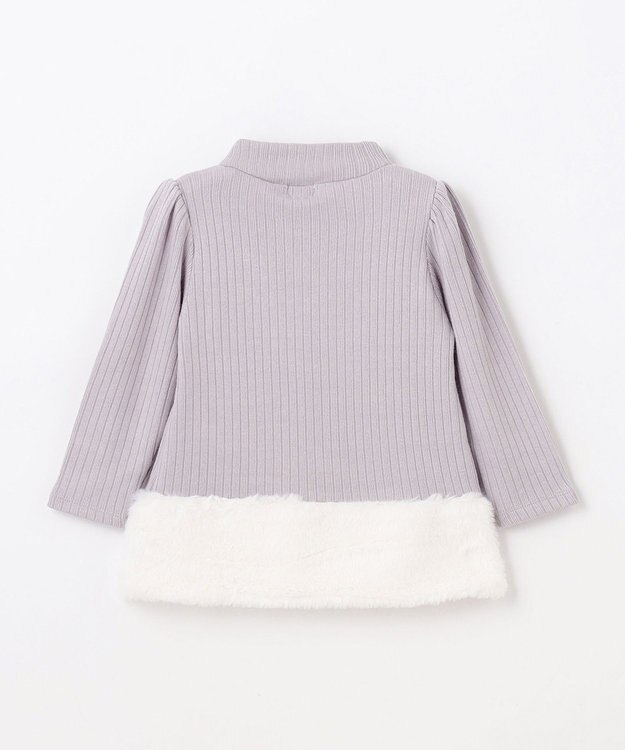 組曲 KIDS 【90-100㎝】ファー トレーナー ライトグレー系