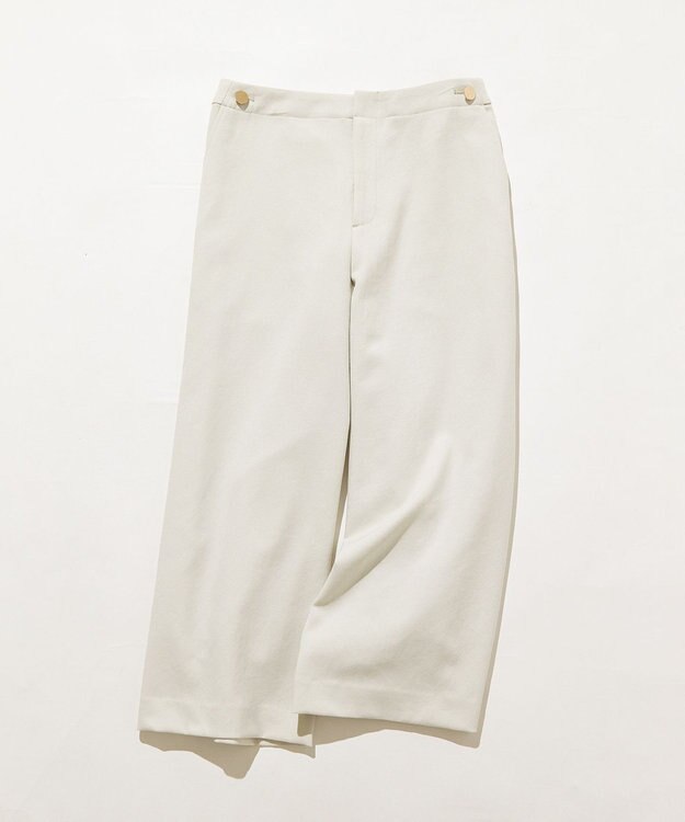 J.PRESS LADIES L 【WEB限定カラーあり・洗える】ツムギート flannel ワイド クロップド パンツ アイボリー系