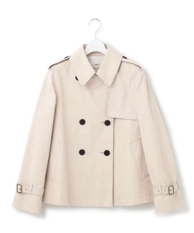 23区 コットンポリエステルギャバジン ショート トレンチ コート ベージュ系