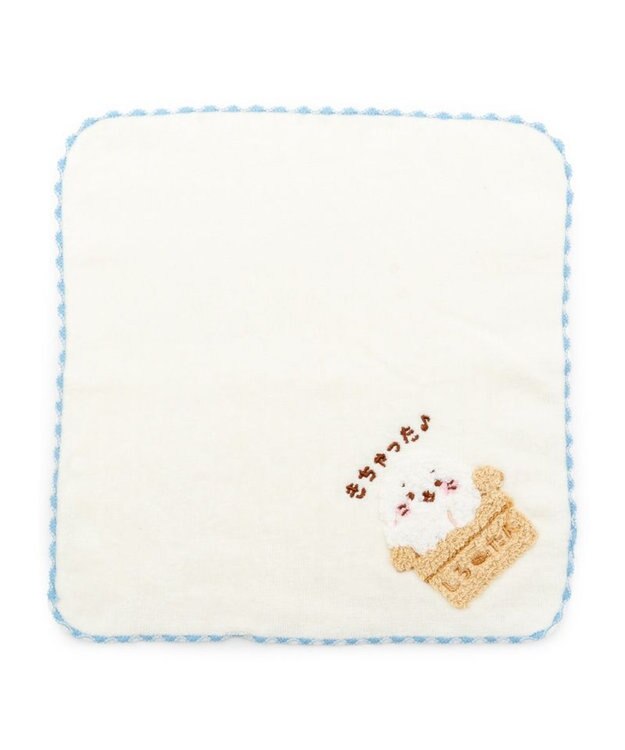 Mother garden しろたん ネット店限定 サガラ刺繍 ミニタオル  《白》 単品 アイボリー