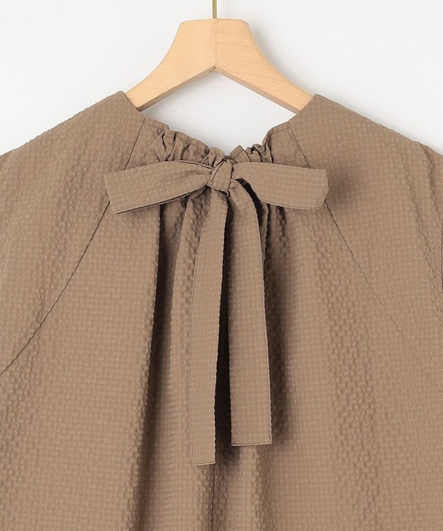 組曲 S 【洗える】サッカーブロード ワンピース ベージュ系