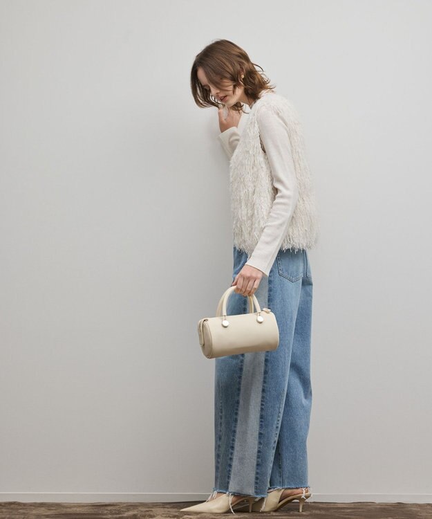 GRACE CONTINENTAL サイドラインデニムパンツ ブルー