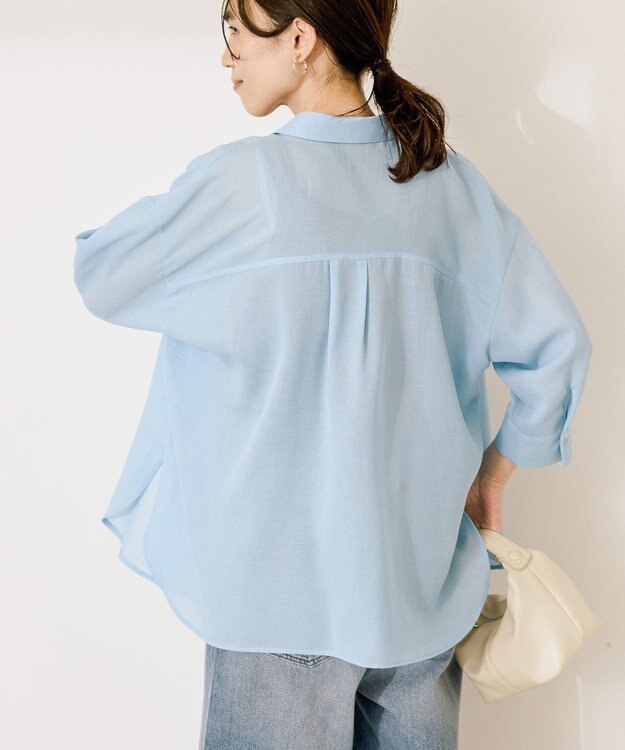 AMERICAN HOLIC シアーボイルレギュラー7分袖シャツ Light Blue