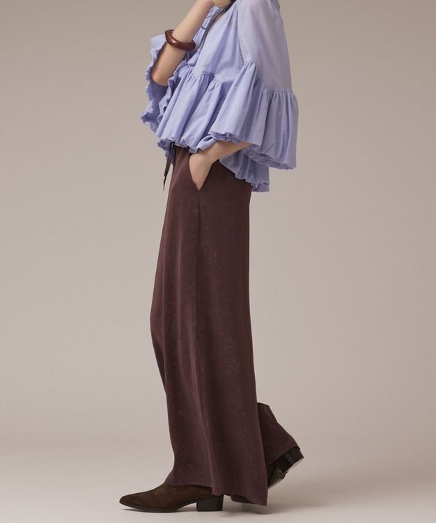 GRACE CONTINENTAL フィブリルイージーパンツ ダークブラウン