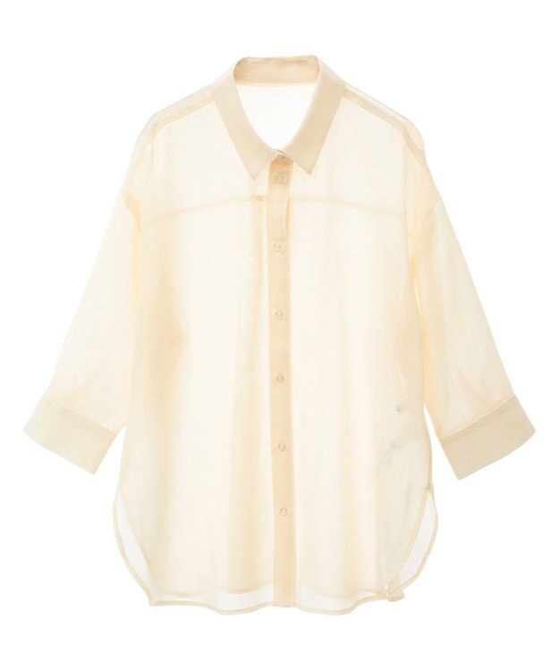 AMERICAN HOLIC シアーボイルレギュラー7分袖シャツ Ecru