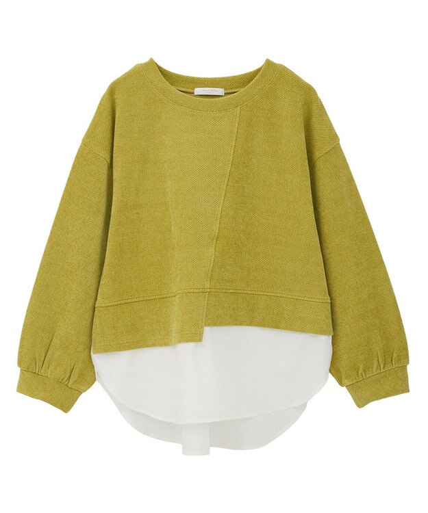 Green Parks カットコーデュロイドッキングプルオーバー Lime Green