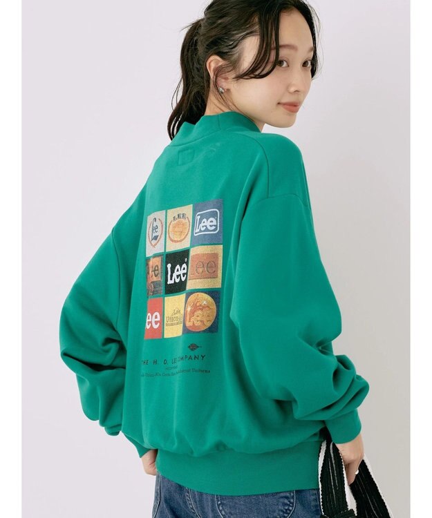 earth music&ecology Ｌｅｅ×ｅ．ｍ．ａ．ｅ．バックプリントプルオーバー Green