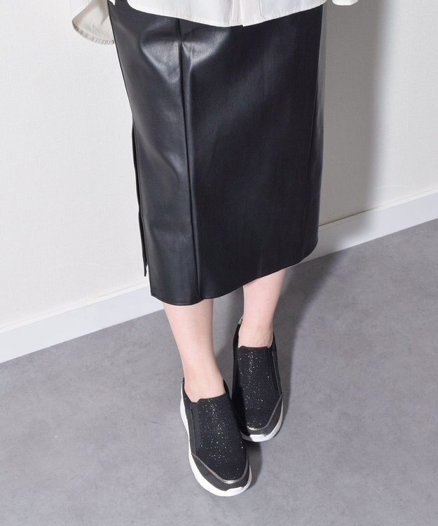 Bridget Birkin 【Round About】ヒールアップスリッポンスニーカー ブラックコンビ