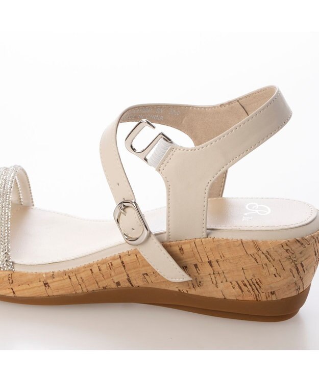 Riz raffinee <Riz raffinee>ラインストーン付ウェッジサンダル シルバー