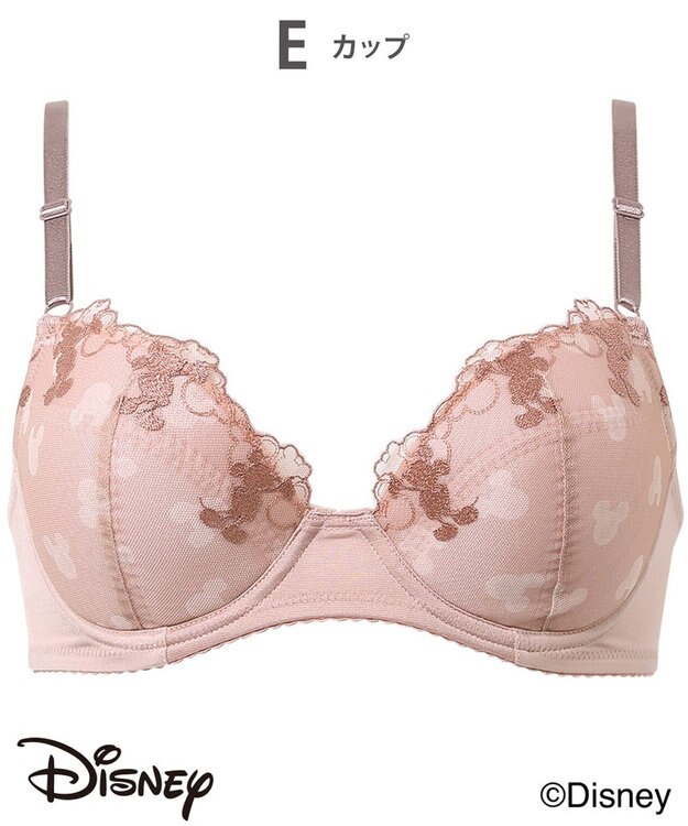Wing ブラジャー 【ディズニー】 自然なまるみシルエット ソフトなつけごこち 【ナチュラルアップブラ】 ミッキーマウス KB2063 ウイング／ワコール ピンク