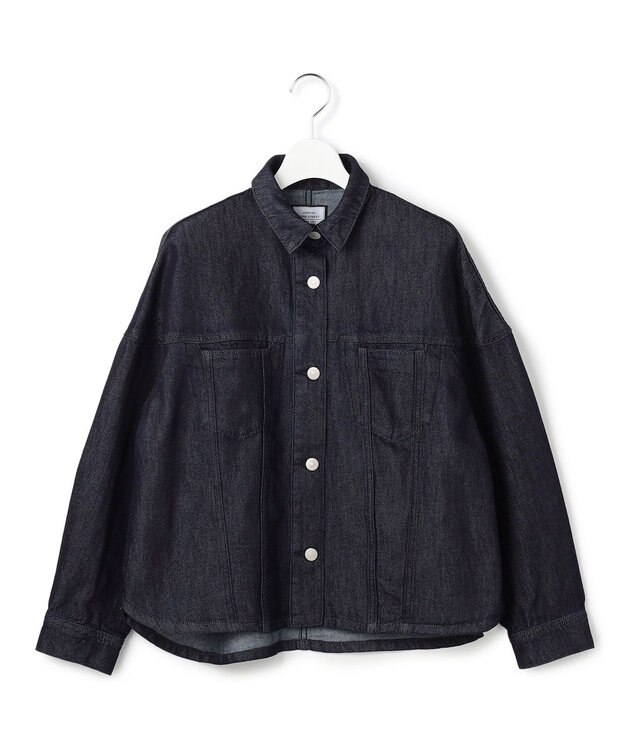 J.PRESS YORK STREET 【WOMEN】ソフトワイドデニム シャツジャケット ネイビー系