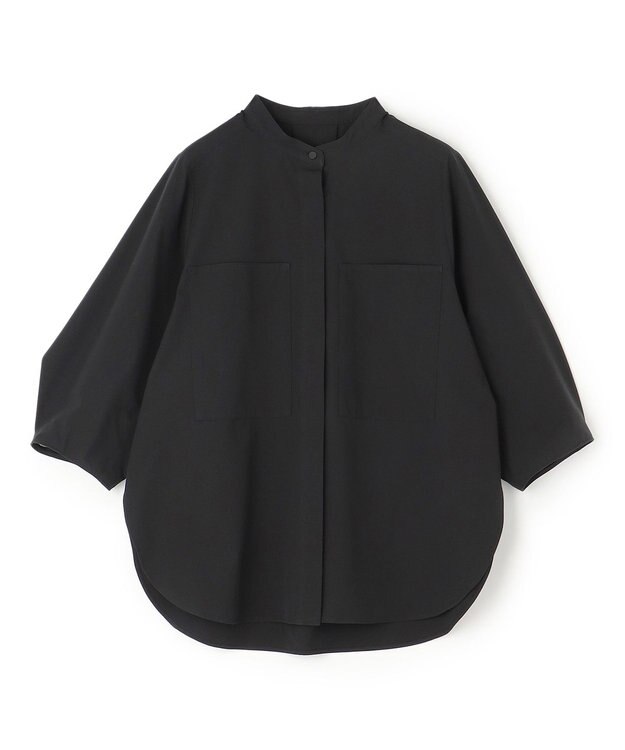 UNFILO FINE MOVE バンドカラーシャツ ブラック