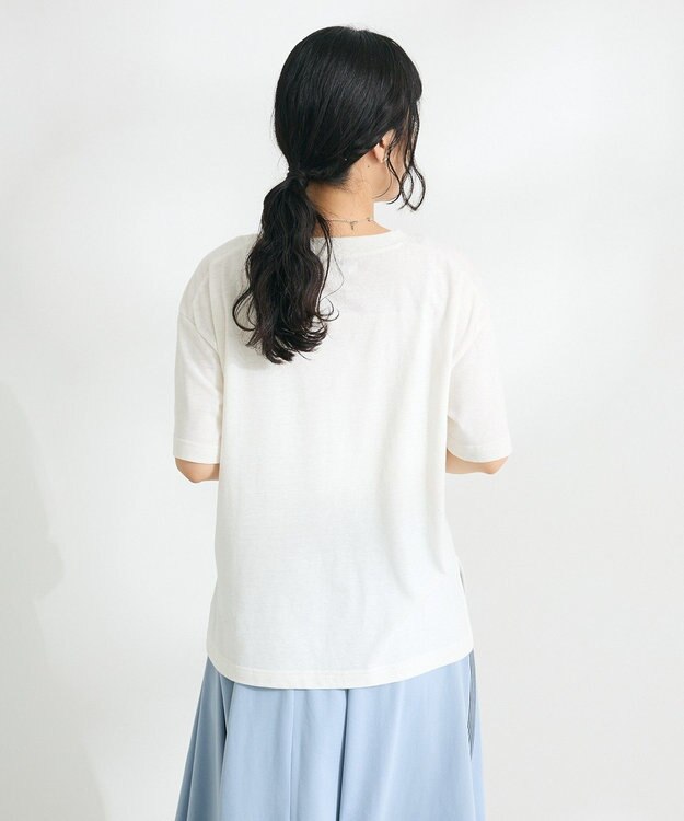 CRAFT STANDARD BOUTIQUE ラメ天竺フォトプリントTEE Off White
