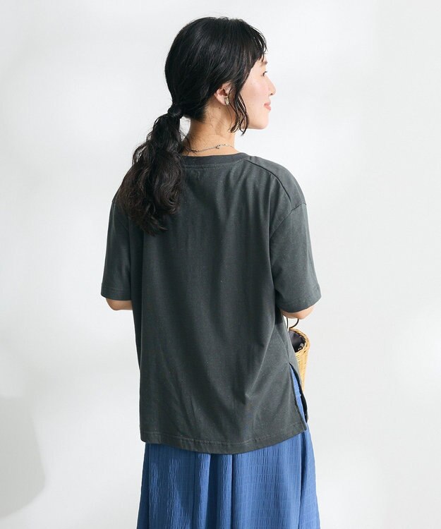 CRAFT STANDARD BOUTIQUE ラメ天竺フォトプリントTEE Charcoal Gray