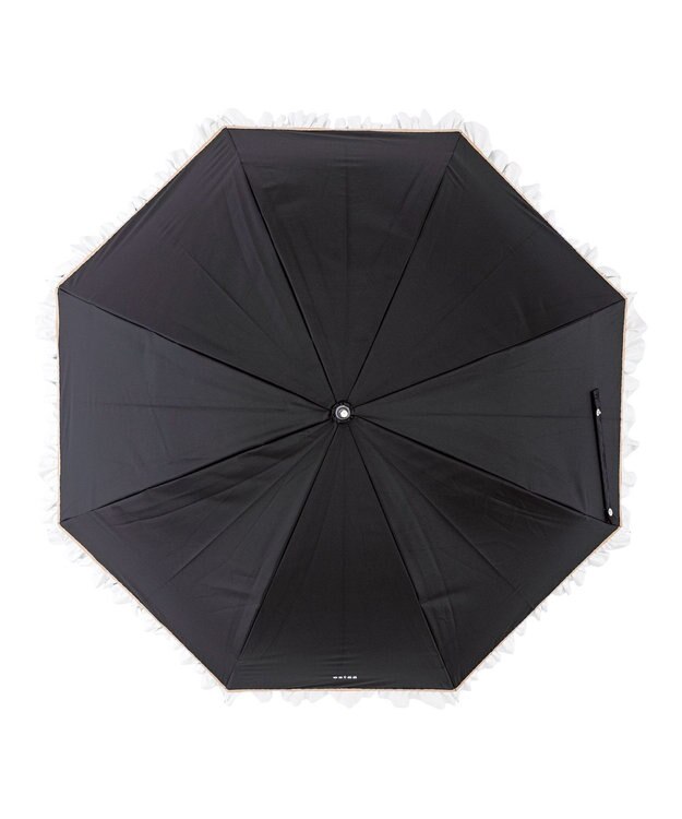 MOONBAT estaa 晴雨兼用 長傘 バイカラーフリル 日傘 遮光 遮熱 UV ブラック