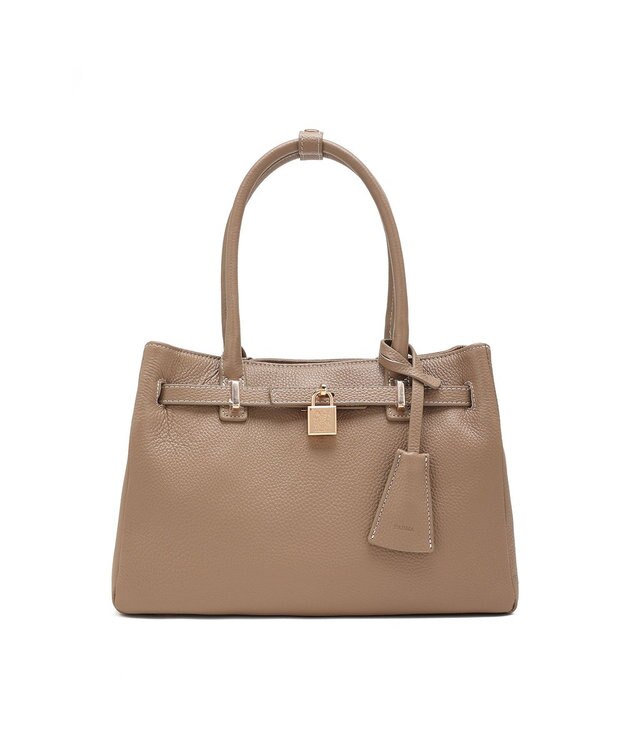 style code 【PADMA/パドマ】 キーチャーム付 本革ベルトデザインハンドバッグ グレージュ