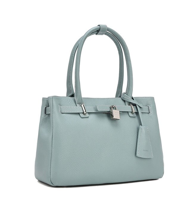 style code 【PADMA/パドマ】 キーチャーム付 本革ベルトデザインハンドバッグ サックス