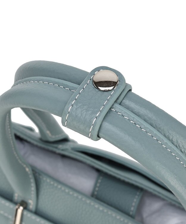 style code 【PADMA/パドマ】 キーチャーム付 本革ベルトデザインハンドバッグ サックス