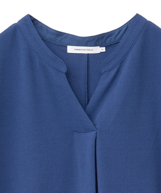 AMERICAN HOLIC ジョーゼット半袖タックワンピース Blue