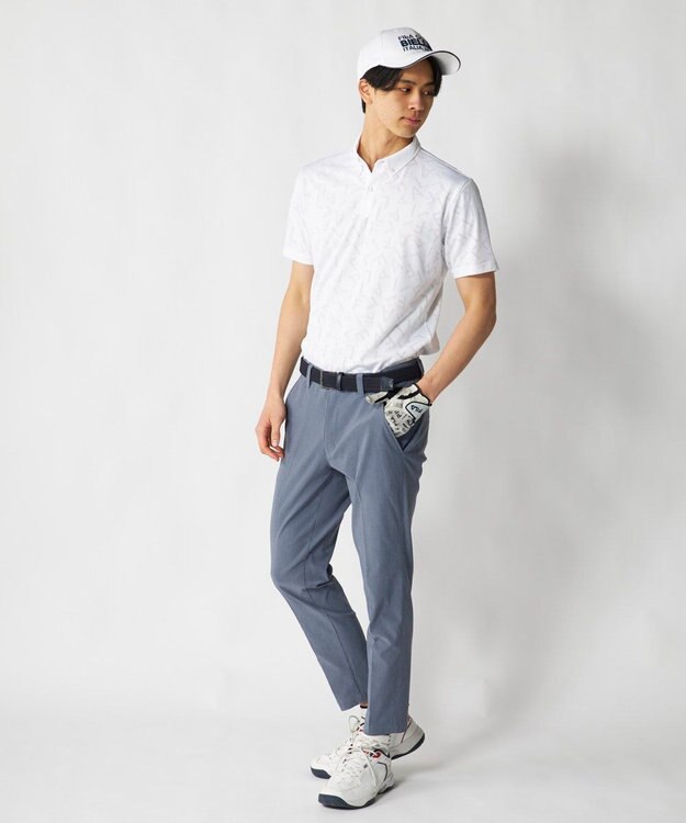 FILA GOLF／marie claire 【FILA GOLF】メッシュ加工ロゴ半袖ポロシャツ ホワイト