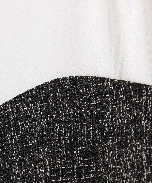 ANY SIS L 【洗える】ツイードコンビ ワンピース ブラック系