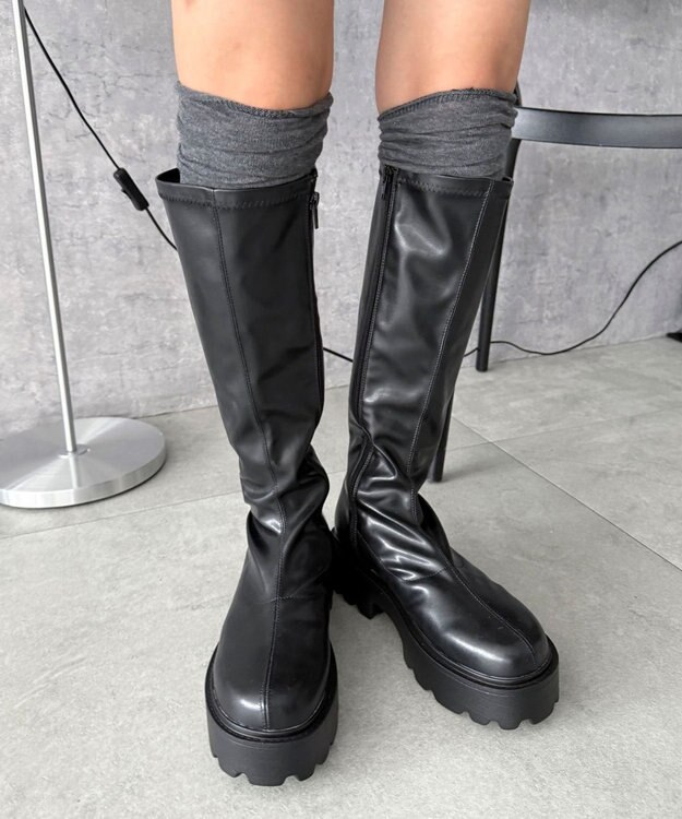 WEGO プレーンロングブーツ ブラック