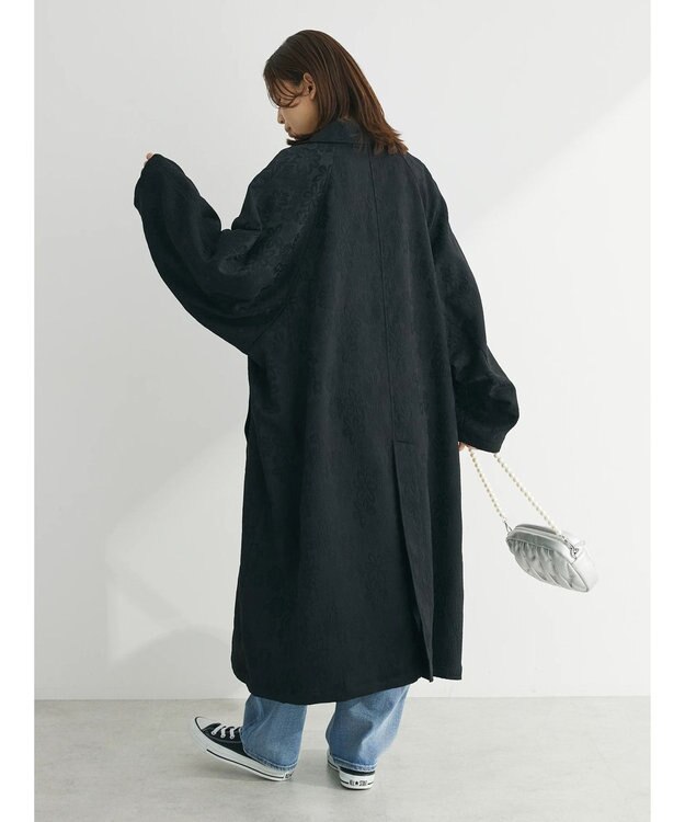 Green Parks ・ＥＬＥＮＣＡＲＥ　ＤＵＥ　ジャカードステンカラーコート Black