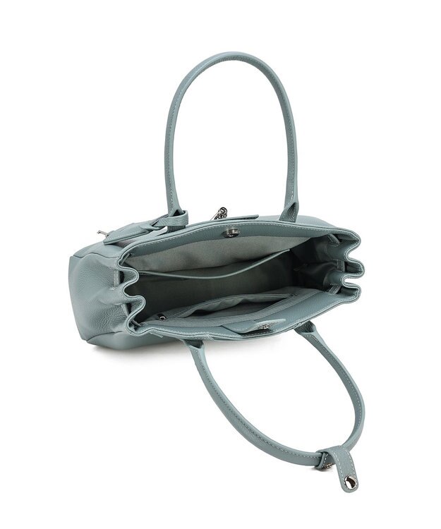 style code 【PADMA/パドマ】 キーチャーム付 本革ベルトデザインハンドバッグ サックス