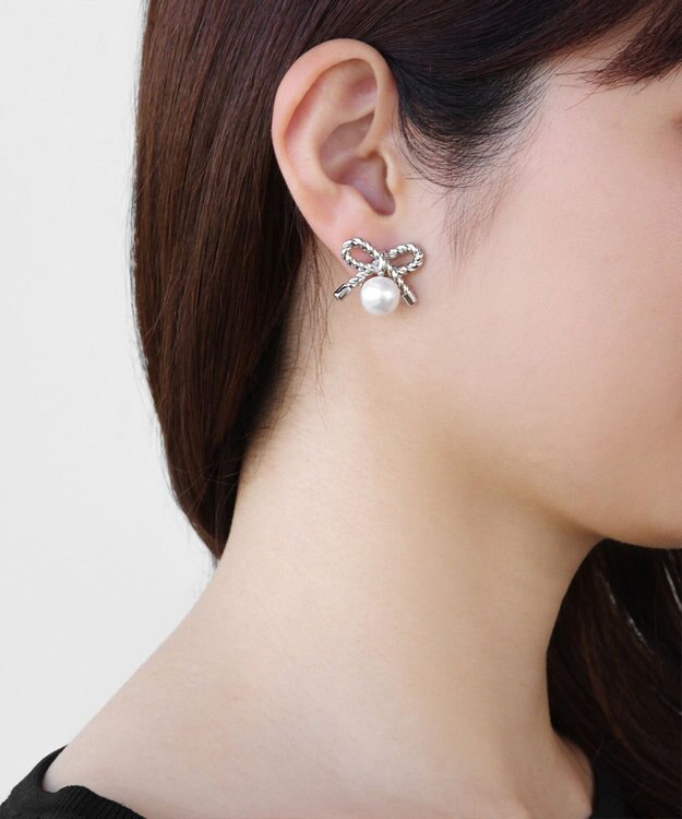 TOCCA PROMISE PEARL RIBBON EARRINGS イヤリング シルバー系