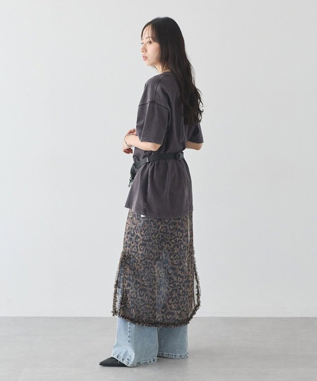 earth music&ecology レイヤードスカート(Long) Leopard