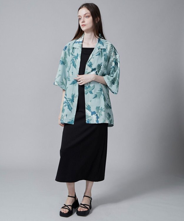 WEGO 【ユニセックス着用ITEM/MLサイズ展開】トロミアロハシャツ（S） サックス