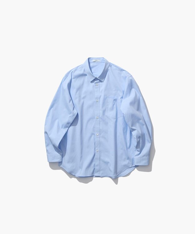 ATON WASHER OXFORD | ルーズフィットシャツ - UNISEX SAX